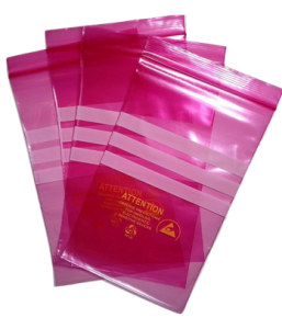 Pink anti-static bags